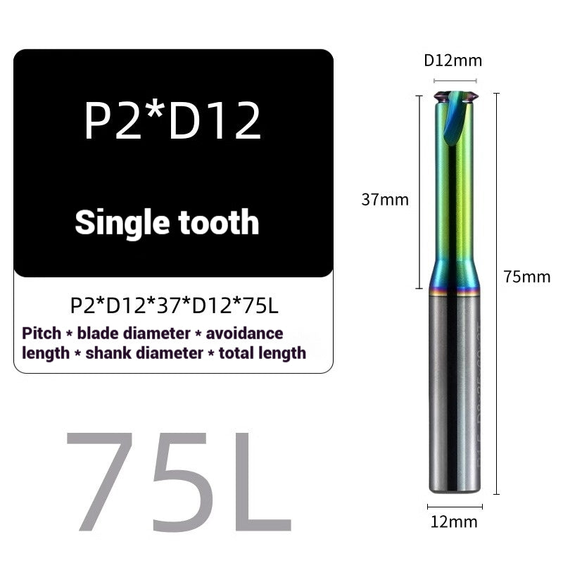 1117-58° metric single tooth aluminum with colorful thread milling cutter tungsten carbide milling cutter machining center carbide end mill Shandong Denso Pricision Tools Co.,Ltd.
